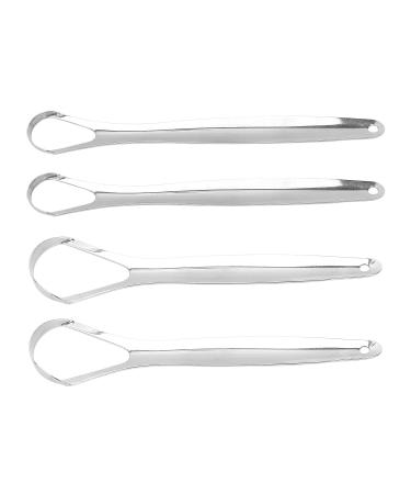 Stainless Steel Adult Tongue Scraper Set - Portable Reusable Fresh Breath Cleaner (2pcs, S) - Buy Online on SooperMarket.com