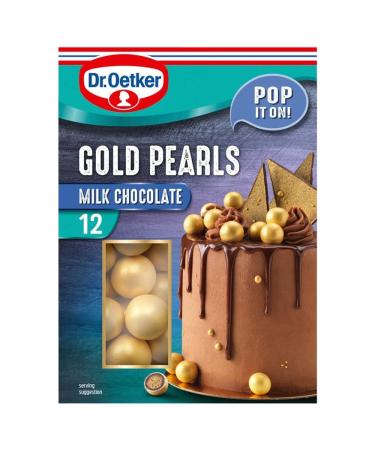 Dr. Oetker 12 Milk Chocolate Gold Pearls Cake Decorations 36g
