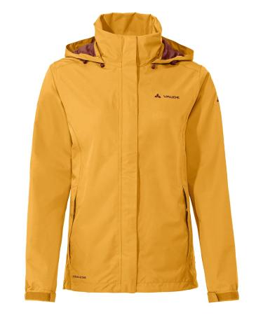 Vaude rain jacket women light - Women's escape light jacket waterproof outdoor jacket breathable windbreaker with hood climate -friendly hiking jacket 40 Burnn Yellow