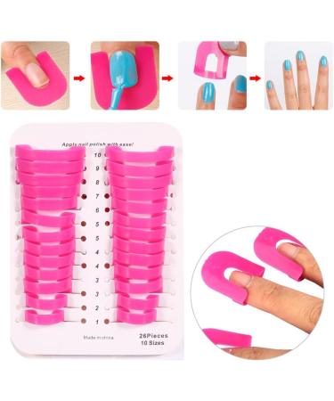 Delaman Nail Polish Protector Guards 26PCS - Gel Nail Tips Anti-Spill Holder Clip, Cuticle Guard & Skin Barrier Manicure Tool - Buy Online on SooperMarket.com
