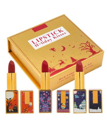 Dekaim 3PCS Matte Lipstick Set - Long Lasting Smooth & Moisturizing Makeup Kit for Beautiful Lips - Buy Online on SooperMarket.com