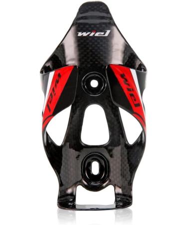 Wiel Full Carbon Fiber Bike Water Bottle Cage Holder 2Pcs - Black Red 3K Glossy - Buy Online on SooperMarket.com