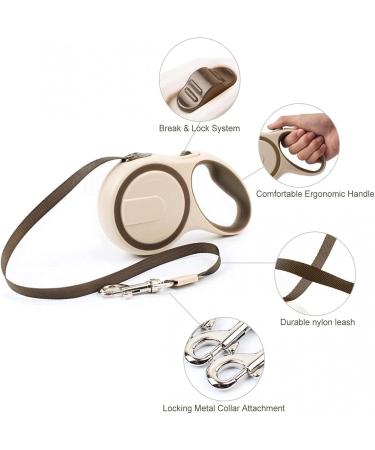 Hycyyfc 3/5m Extendable Dog Leash - Comfortable Roller Leash for Small & Large Dogs Adjustable Training Line for Puppies & Cats in Brown - Buy Online on SooperMarket.com