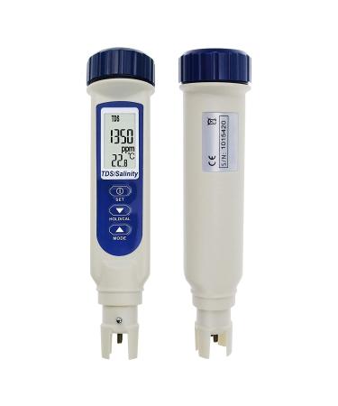 High Accuracy Salinity Tester with Automatic Calibration for Salt Water - Portable Salinity/TDS/Temperature Meter for Pool and Aquarium - Includes Salinity Calibration Solution - Best Salinity/TDS & Temp. Meter - Buy Online on SooperMarket.com