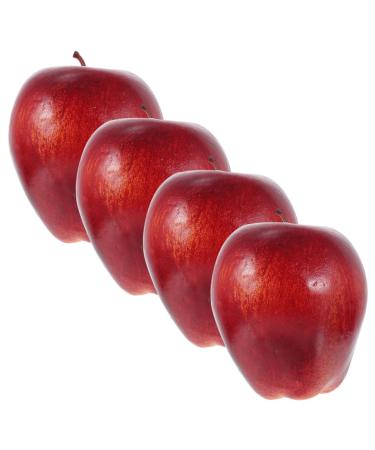 ABOOFAN 4pcs Fruits Home Decor Fruit Photo Props Photography Props Theme Party Supplies Theme Party Decorations Simulated Apple Artificial Apple Household High Density Foam Fake Apple