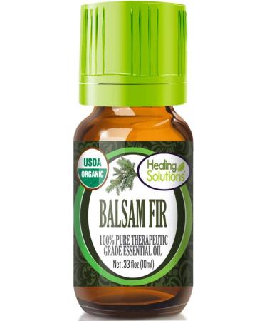 Healing Solutions Oils - 0.33 oz Balsam Fir Essential Oil Organic Pure Undiluted Balsam Fir Oil - 10ml - Organic Balsam Fir Oil - Balsam Fir Essential Oils for Diffuser Balsam Fir 0.33 Fl Oz (Pack of 1)