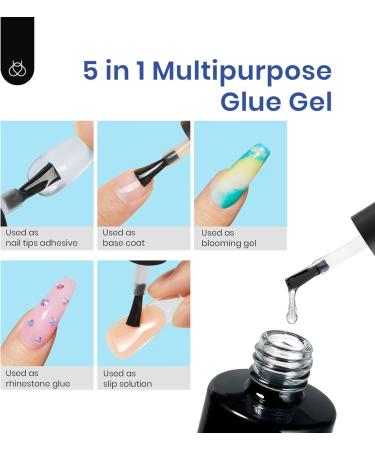 Beetles Gel Nail Kit with 500Pcs Soft Gel Nail Tips - Short Almond Shape | Easy DIY Nails Art Set with UV LED Lamp & 5-in-1 Nail Glue | Home Acrylic False Nail Tips Kit - Clear 500PCS - Buy Online on SooperMarket.com
