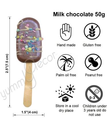 Ice Cream Hot Chocolate Stirrers Spoons Sticks set with Marshmallow Handmade Individually wrapped (3) - Buy Online on SooperMarket.com