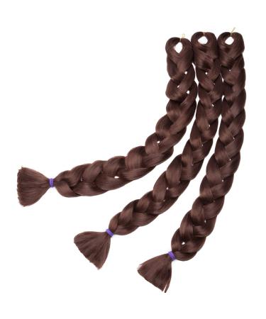 Tess 41 Jumbo Braids Extensions - Crochet Synthetic Hair (3PCs 165g/bundle 100cm) - Chestnut & Chocolate Brown - Buy Online on SooperMarket.com