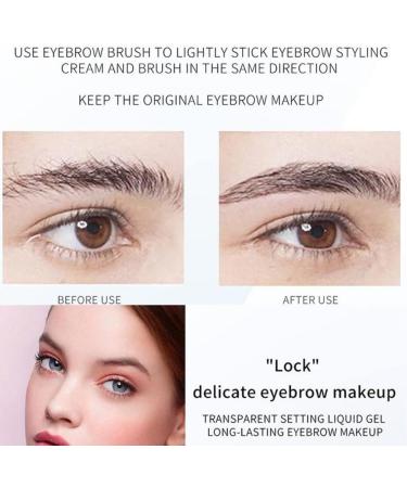 Clear Eyebrow Setting Gel Waterproof Liquid Brow Shaping Gel Long Lasting Brow Gel with Brush 2PCS. - Buy Online on SooperMarket.com