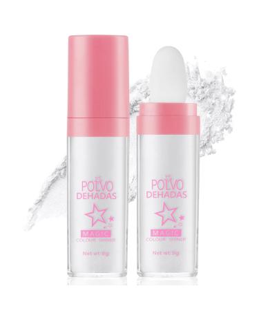 AOOWU Fairy Highlighter Patting Powder  Polvo de Hadas Magic Colour Shiner  Face Body Glitter Powder Stick for women  Natural Patting Glowing Powder for Makeup  Body Brightens Shimmer(White)