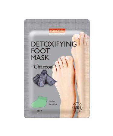 Detoxifying foot mask CHARCOAL PUREDERM Tired foot mask Unisex anti-fatigue socks 1 pair