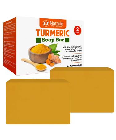 Turmeric Soap Bar for Face & Body - All Natural Turmeric Cleansing Skin Soap - Turmeric Face Soap Brightens Skin Evens Tone Fades Marks Sun Damage & Age Spots - for All Skin Types Made in USA