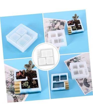 NUOBESTY 2pcs Box Flower Pot Mold Silicone Molds Resin Molds Holder Molds Simple Diy Mold Epoxy Storage Box Whitex2pcs 10.6X10.6X3.3CMx2pcs - Buy Online on SooperMarket.com