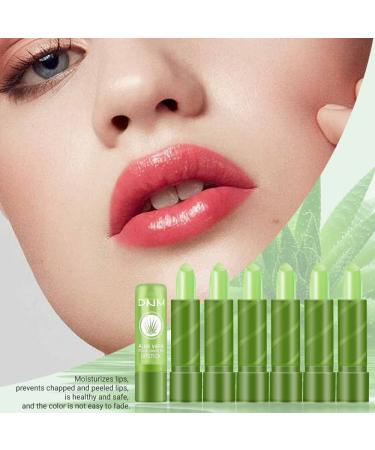 6Pcs Aloe Vera Tinted Lip Balms PH Lip Color Changing Lipstick Set - Long Lasting Korean Mood Lip Tint Gloss for Women & Girls - Buy Online on SooperMarket.com