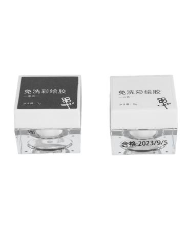Nail Art Painting Gel Long Lasting No Wipe Nail Art Drawing Gel Black White Color for Home