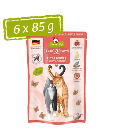 Granapet Delicatesse Pute & Shrimps wet food for cats cat food for gourmets food without grain & without sugar additives 6 x 85 g turkey & shrimps 85 g (6 Pack)