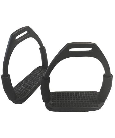 Tula-Toys 12cm safety stirrups joint stirrups horse metal joint stirrups black