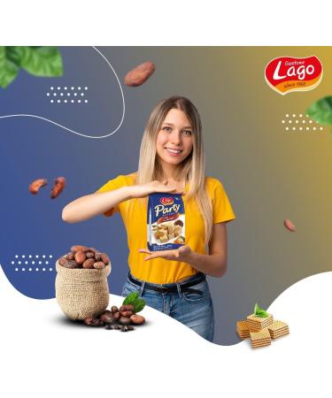Lago Party Wafers Cocoa 250g | Contain Wafer Cubes with Cocoa Cream | From Italy | GMO and Palm Oil Free | Filled with Rich Tasty Cocoa Cream (Cocoa 250g 2 Pack) Cocoa 250g 2 Pack - Buy Online on SooperMarket.com