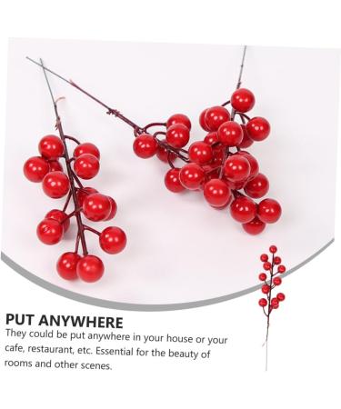 ABOOFAN 30 Pcs Christmas Red Fruit Decoration Artificial Berry Branches Berry Fruit Picks Artificial Berries Branches Christmas Berry Decorations Wedding Foam Banquet Artificial Flower - Buy Online on SooperMarket.com