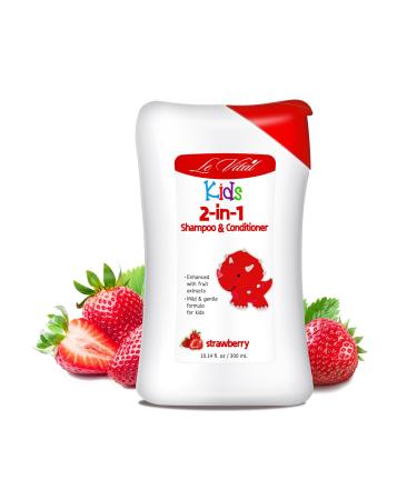 Kids 2in1 Shampoo & Conditioner - Gentle Formula for Delicate Hair Daily Strengthening & Moisturizing Paraben & Dye-Free - 10.14 fl.oz/300mL - Strawberry