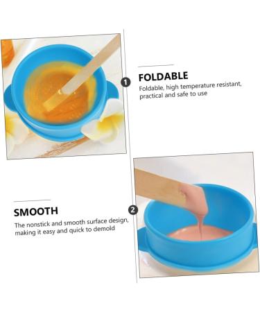 Stobok 8-Piece Silicone Waxing Bowl Set - Non-Stick Hair Removal Wax Heating Containers | 4 Blue Bowls (13.2x11cm) for Easy Stirring & Cleanup - Buy Online on SooperMarket.com