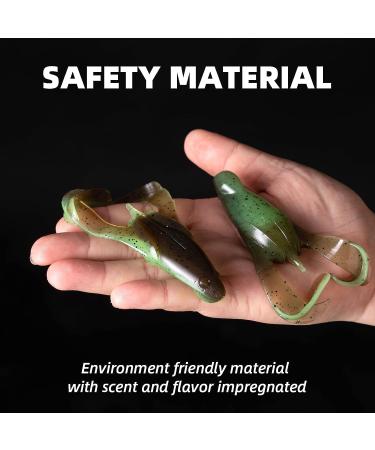 Pelican Mate Topwater Frog Lures - Double Propellers, Soft Silicone Bass Bait - Realistic Kit Set for Trout, Pike - Freshwater & Saltwater - 2pcs/3.5/0.53oz - Buy Online on SooperMarket.com