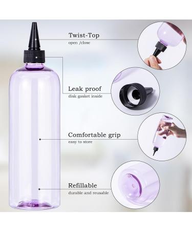 Yebeauty Clear Purple Hair Color Applicator Bottle 2 Pack - 500ml Hair Dye Bottles with Twist-On Cap for Precise Application | International Shipping Available - Buy Online on SooperMarket.com