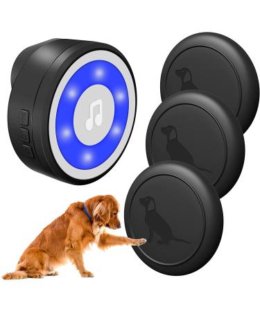 MYPIN COURST HOUSE TRING Celbn IP65 Waterproof door bell pet door bells sensor touched for dog training litter bell with 20 ringtones and 4 modes LED flash (1 receiver & 3 channels) 1 receiver + 3 transmitter (PET0173)