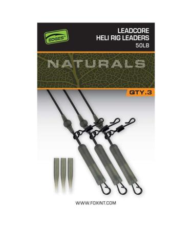 Fox Naturals Leadcore Heli Rig Leaders 50lb 75cm - 3 carp leaders fishing accessories for the helicopter rig carp accessories