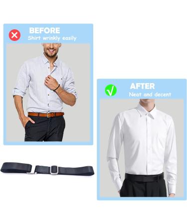 Adjustable Shirt Stays for Men - Comfortable Elastic Shirt Lock Straps & Clips - Practical Black Shirt Stand - Buy Online on SooperMarket.com