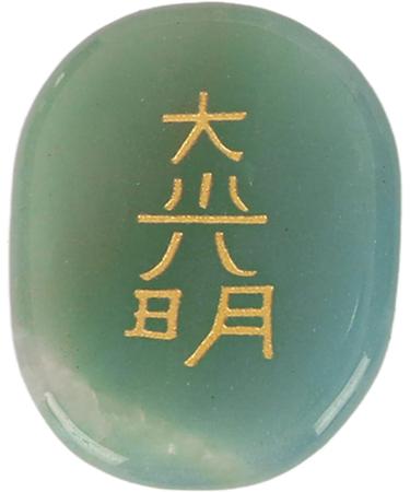 Rune Stones Reiki Oval Witch Set 4Pcs Stones Crafts Hobbies (Green) - Buy Online on SooperMarket.com