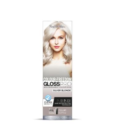 Colour-Freedom Gloss Pro 150ml Silver Blonde Semi-Permanent Hair Colour - Ultra-Vibrant Vegan Colour Mask with PurePlex | Ammonia Free Colour Lasts Up To 6-10 Washes Silver Blonde 150 ml (Pack of 1)