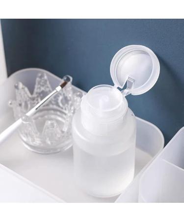 Nail Dispenser Bottle Cleaner Pump Empty Plastic Bottle for Nail Polish Remover Liquid 60 ml Transparent Bottle (White) - Buy Online on SooperMarket.com