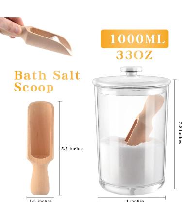 DOSTATNI 1000ML/33OZ Glass Bath Salt jar With Scoop Bath Salt Containers with Lids and Scoop Bath Salt Big Jar for Salt Candy Tea - Buy Online on SooperMarket.com