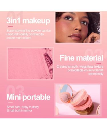 RoseFlower 3-in-1 Highlighting Blush & Contour Palette | Portable Concealer Set for All Skin Types | Makeup Gift for Girls & Women - Buy Online on SooperMarket.com