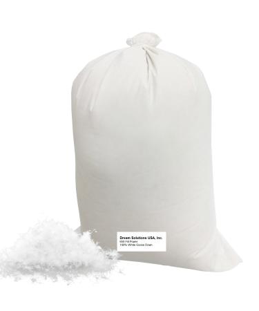 Dream Solutions USA Bulk Goose Down Filling 650 Fill Power (1/2 lb)   100% Natural White  No Feathers   Fill Comforters  Pillows  Jackets and More   Ultra-Plush Hungarian Softness Brand