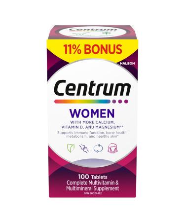 Centrum Women Multivitamins/Minerals Supplement 100 Tablets