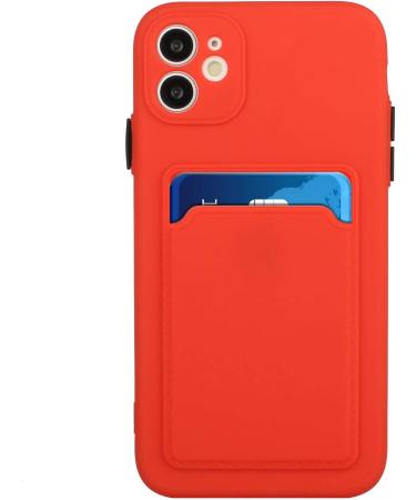 Buy Tivenfezk Nadoli Ultra Thin Silicone Case for iPhone 15 Plus - Shockproof Scratch-Resistant Red TPU Wallet Cover with Card Holder - Buy Online on SooperMarket.com