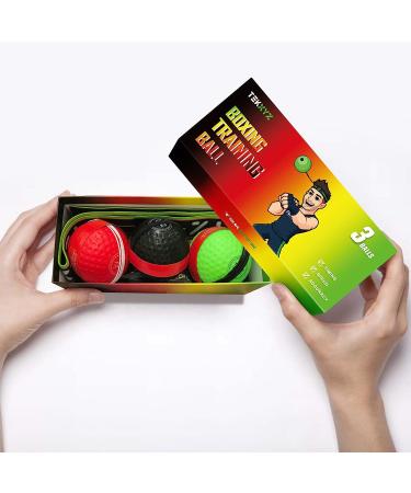 TEKXYZ Boxing Reflex Ball Set - 3 Difficulty Levels | Headband Included | Improve Reaction Speed, Agility, and Hand-Eye Coordination - Buy Online on SooperMarket.com