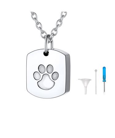 U7 ladies cremation urn necklace for ash cycle of life/Celtic knot/dog feet/wings/crucifix/cylinder urn chain stainless steel pendant chain fire burial jewelry for men dog feet silver not adaptable