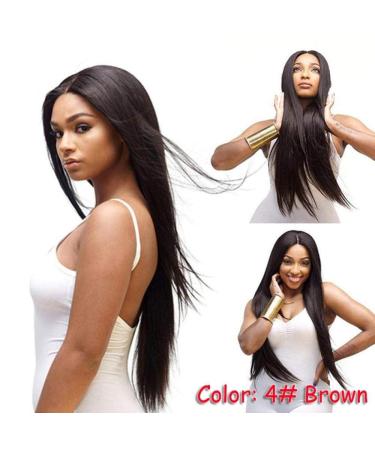 Shop European & American Long Straight Black Chemical Fiber Wigs | Dark Brown Headgear - Buy Online on SooperMarket.com