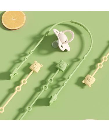 Stretchable Chewable Safety Teether Silicone Chain - Bear Shape - Green - Buy Online on SooperMarket.com