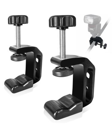 Julius Studio 2-Pack C Clamp Multi Functional Adapter for Various Situation, Standard 1/4" 3/8" Female Screw Thread Hole for Mounting Equipment, Photo Video Studio, Wood Work, JSAG381