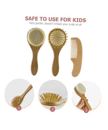 PLAFOPE 1 Set Baby Hair Brush and Hair Dryer Set with Scalp Massage and Wood Comb - Newborn and Baby Hair Care Essentials - Buy Online on SooperMarket.com