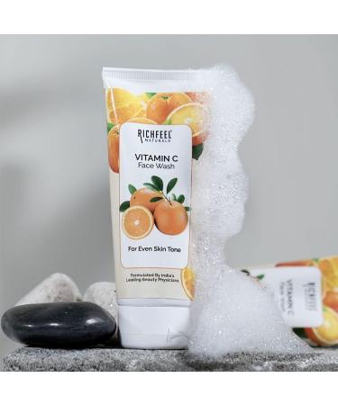 Richfeel Vitamin C Face Wash | All Skin Types | Glowing & Brightening | Refreshing | Paraben & Sulphates Free | Face Wash for Women & Men | 100 ml - Buy Online on SooperMarket.com