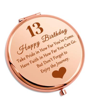 13 Year Old Birthday Gift For Girl Inspirational Gift Travel Makeup Mirror 13th Birthday Gift For Teen Daughter Niece Granddaughter Happy Birthday Gift For Sister Compact Mirror Daughter Gift From Mom