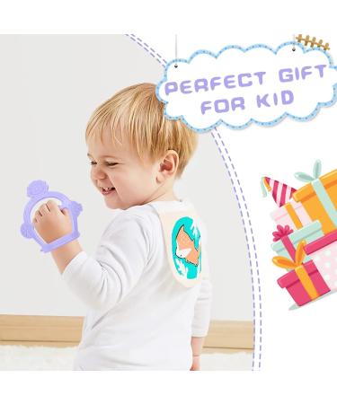 Vicloon Baby Bite Rings 2 Pack Silicone Teething Toys BPA-Free Dental Aid Soft Lion Design for 3+ Months Violet Color - Buy Online on SooperMarket.com