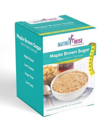 NutriWise – High Protein 15g Oatmeal | 7/Box | Weight Loss, Diet, KETO Friendly, Hunger Control, Meal Replacement | Gluten Free, Low Calorie, Low Carb, Sugar Free (Maple Brown Sugar)