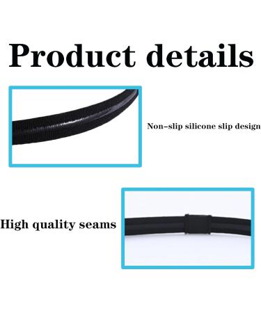 Buy 8pcs Black Sports Headbands - Anti-Slip Elastic Hair Bands for Men & Women | Perfect for Yoga Football Running & Fitness - Buy Online on SooperMarket.com